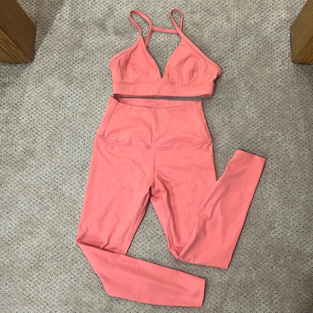 Leggings and workout bra